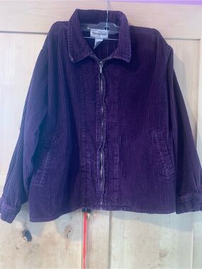 Vintage Northcrest Women's Purple Corduroy Full Zip Lightweight Jacket